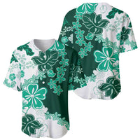 Green Hibiscus Plumeria Floral Baseball Jersey LT01 - Polynesian Pride
