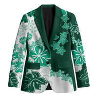 Green Hibiscus Plumeria Floral Blazer - Polynesian Pride