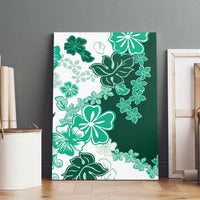 Green Hibiscus Plumeria Floral Canvas Wall Art LT01 - Polynesian Pride