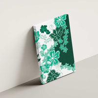 Green Hibiscus Plumeria Floral Canvas Wall Art LT01 - Polynesian Pride