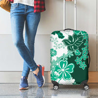 Green Hibiscus Plumeria Floral Luggage Cover LT01 - Polynesian Pride