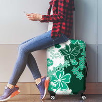 Green Hibiscus Plumeria Floral Luggage Cover LT01 - Polynesian Pride