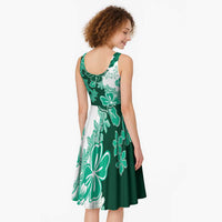 Green Hibiscus Plumeria Floral Midi Dress - Polynesian Pride