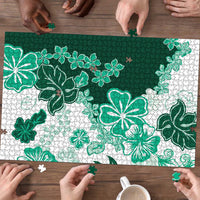 Green Hibiscus Plumeria Floral Puzzle LT01 - Polynesian Pride