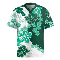 Green Hibiscus Plumeria Floral Rugby Jersey LT01 Green - Polynesian Pride