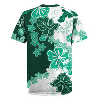 Green Hibiscus Plumeria Floral Rugby Jersey LT01 - Polynesian Pride