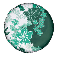 Green Hibiscus Plumeria Floral Spare Tire Cover - Polynesian Pride