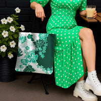 Green Hibiscus Plumeria Floral Tote Bag - Polynesian Pride