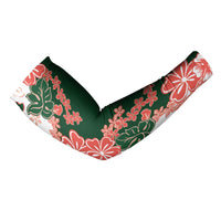 Green Orange Hibiscus Plumeria Floral Arm Sleeves LT01 - Polynesian Pride