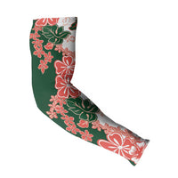 Green Orange Hibiscus Plumeria Floral Arm Sleeves LT01 - Polynesian Pride