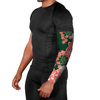 Green Orange Hibiscus Plumeria Floral Arm Sleeves LT01 - Polynesian Pride