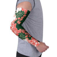 Green Orange Hibiscus Plumeria Floral Arm Sleeves LT01 - Polynesian Pride