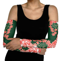 Green Orange Hibiscus Plumeria Floral Arm Sleeves LT01 - Polynesian Pride