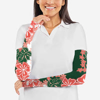 Green Orange Hibiscus Plumeria Floral Arm Sleeves LT01 - Polynesian Pride
