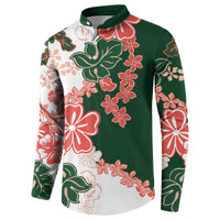 Green Orange Hibiscus Plumeria Floral Button Sweatshirt LT01 - Polynesian Pride