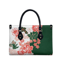 Green Orange Hibiscus Plumeria Floral Leather Bag - Polynesian Pride