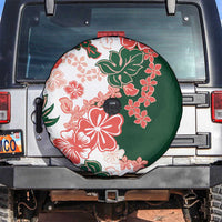 Green Orange Hibiscus Plumeria Floral Spare Tire Cover - Polynesian Pride