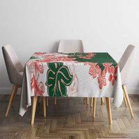 Green Orange Hibiscus Plumeria Floral Tablecloth LT01 - Polynesian Pride