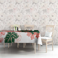 Green Orange Hibiscus Plumeria Floral Tablecloth LT01 - Polynesian Pride