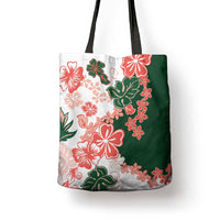 Green Orange Hibiscus Plumeria Floral Tote Bag - Polynesian Pride