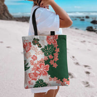 Green Orange Hibiscus Plumeria Floral Tote Bag - Polynesian Pride