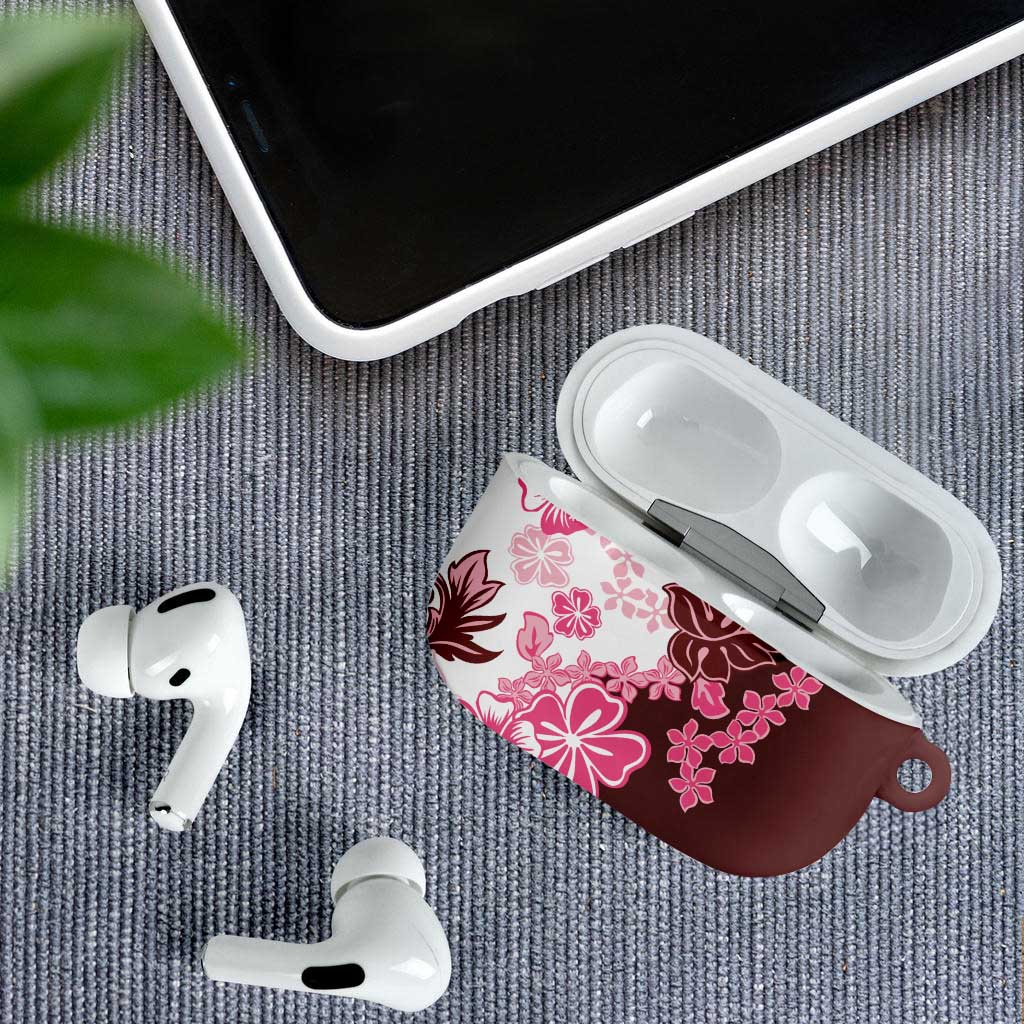 Pink Hibiscus Plumeria Floral AirPods Case - Polynesian Pride