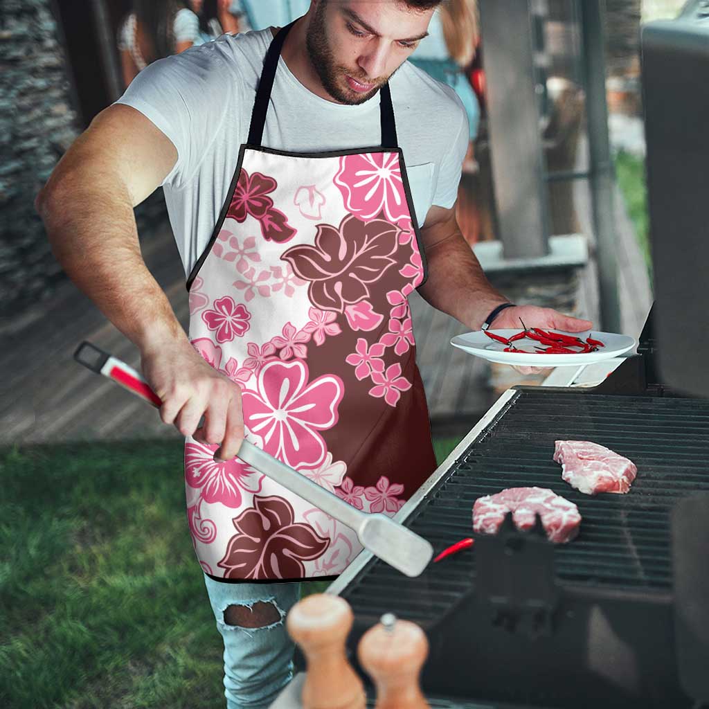 Pink Hibiscus Plumeria Floral Apron - Polynesian Pride