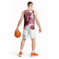Pink Hibiscus Plumeria Floral Basketball Jersey LT01 - Polynesian Pride