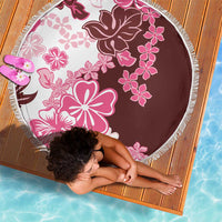Pink Hibiscus Plumeria Floral Beach Blanket LT01 - Polynesian Pride