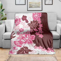 Pink Hibiscus Plumeria Floral Blanket - Polynesian Pride