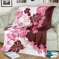 Pink Hibiscus Plumeria Floral Blanket - Polynesian Pride