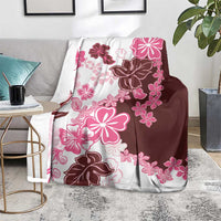 Pink Hibiscus Plumeria Floral Blanket - Polynesian Pride