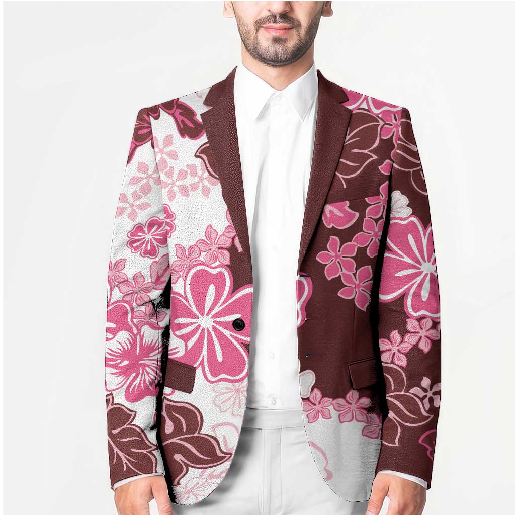 Pink Hibiscus Plumeria Floral Blazer - Polynesian Pride