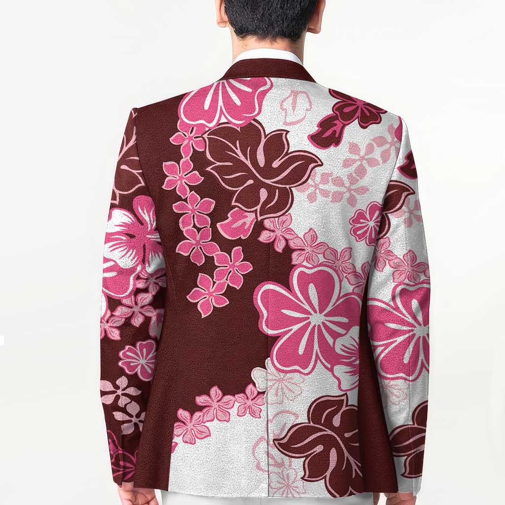 Pink Hibiscus Plumeria Floral Blazer - Polynesian Pride