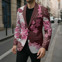 Pink Hibiscus Plumeria Floral Blazer - Polynesian Pride