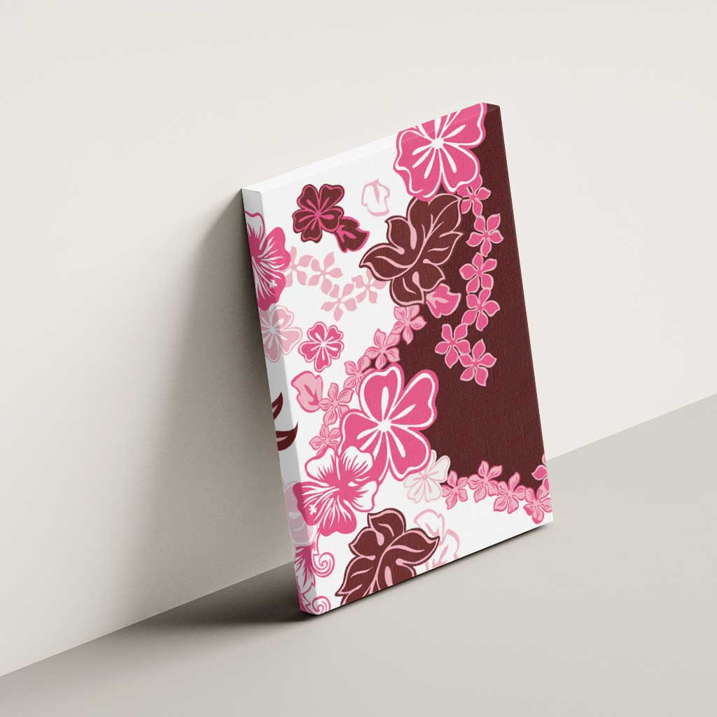 Pink Hibiscus Plumeria Floral Canvas Wall Art LT01 - Polynesian Pride