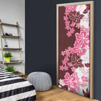 Pink Hibiscus Plumeria Floral Door Cover - Polynesian Pride