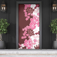 Pink Hibiscus Plumeria Floral Door Cover - Polynesian Pride