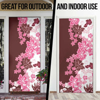 Pink Hibiscus Plumeria Floral Door Cover - Polynesian Pride