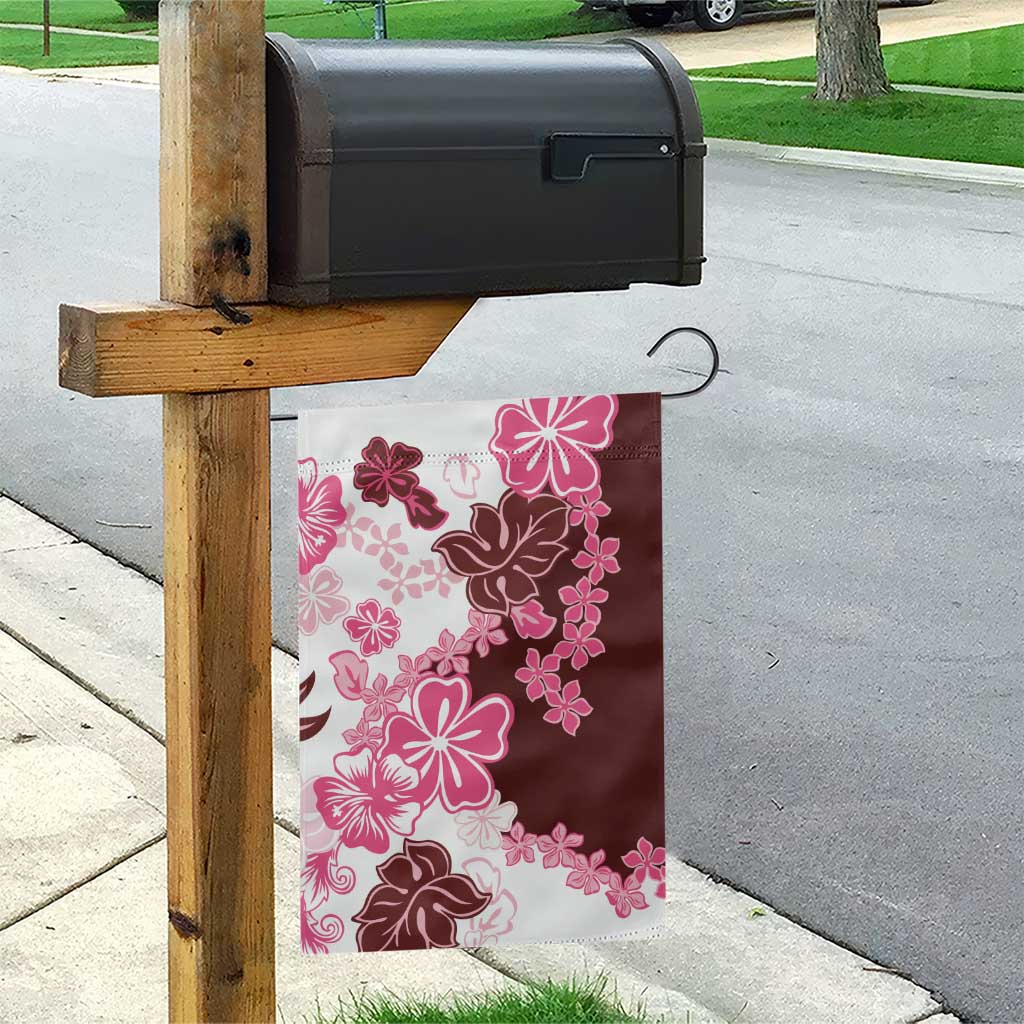 Pink Hibiscus Plumeria Floral Garden Flag - Polynesian Pride