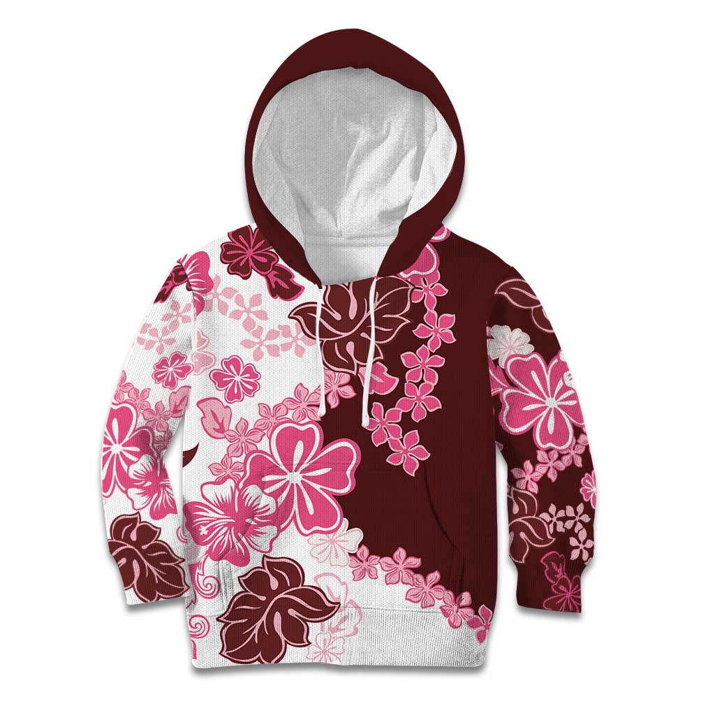 Pink Hibiscus Plumeria Floral Kid Hoodie - Polynesian Pride