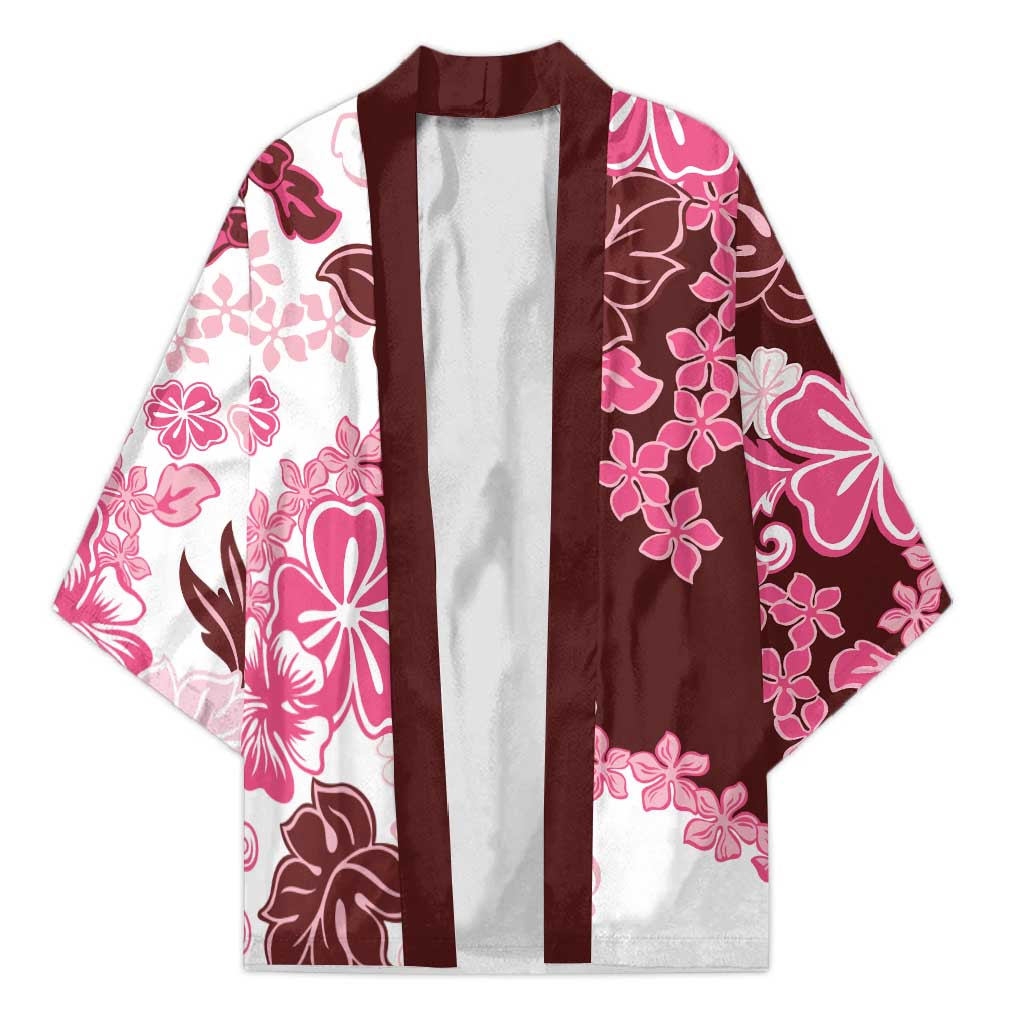 Pink Hibiscus Plumeria Floral Kimono - Polynesian Pride