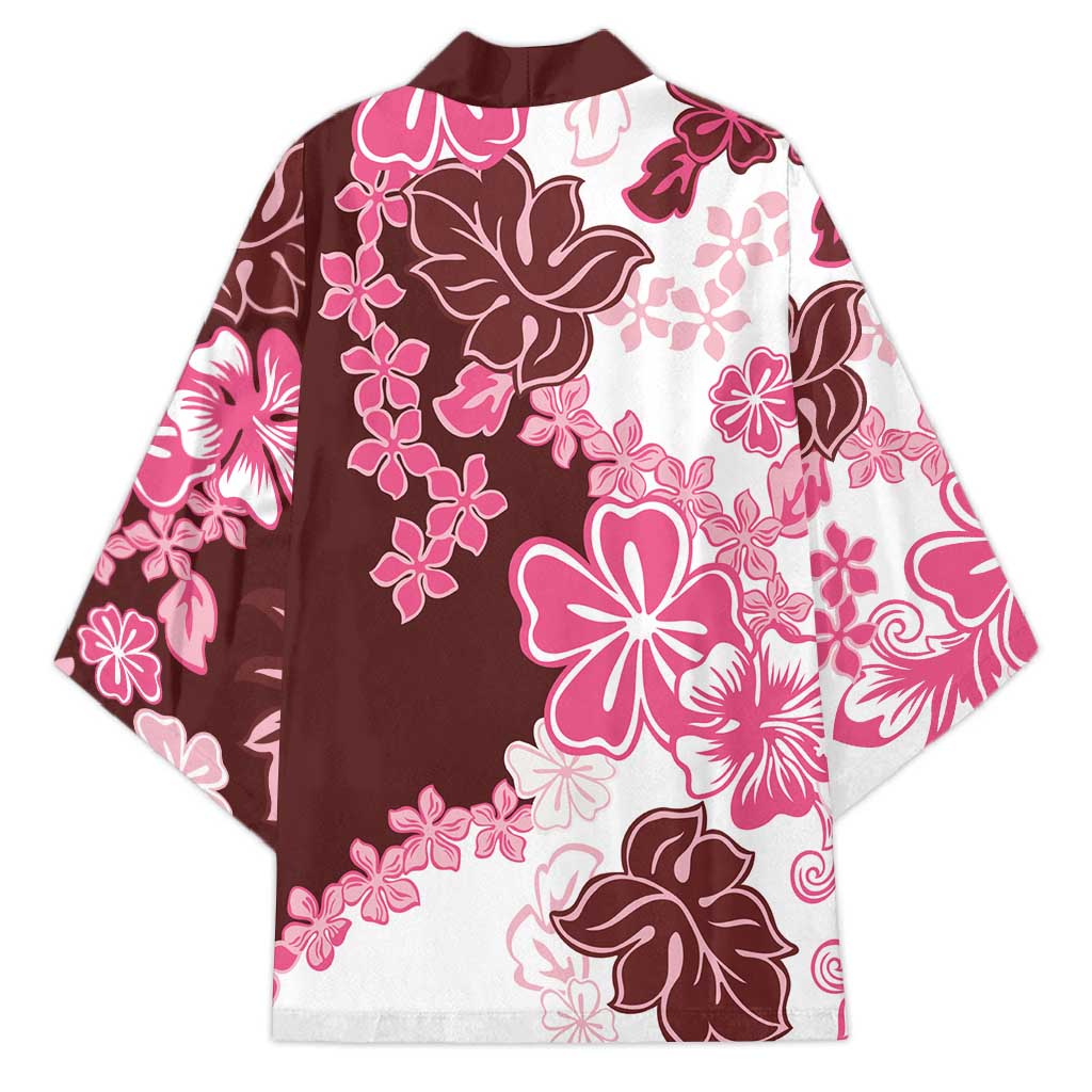 Pink Hibiscus Plumeria Floral Kimono - Polynesian Pride