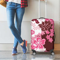 Pink Hibiscus Plumeria Floral Luggage Cover LT01 - Polynesian Pride