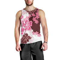Pink Hibiscus Plumeria Floral Men Tank Top LT01 - Polynesian Pride