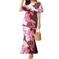 Pink Hibiscus Plumeria Floral Mermaid Dress - Polynesian Pride