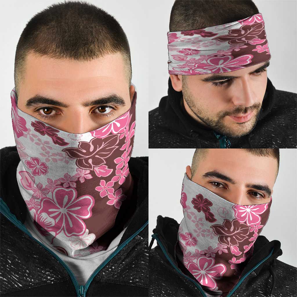 Pink Hibiscus Plumeria Floral Neck Gaiter LT01