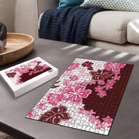 Pink Hibiscus Plumeria Floral Puzzle LT01 - Polynesian Pride