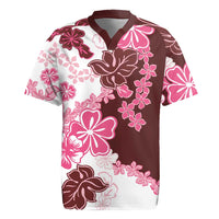 Pink Hibiscus Plumeria Floral Rugby Jersey LT01 Pink - Polynesian Pride