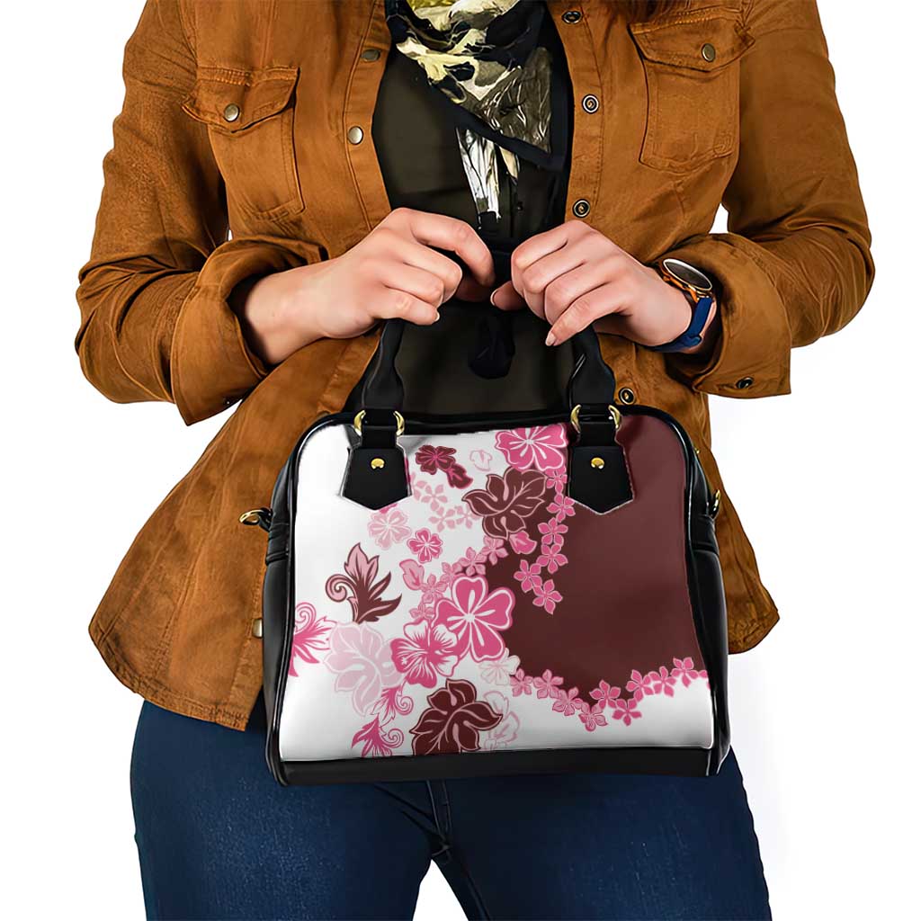 Pink Hibiscus Plumeria Floral Shoulder Handbag - Polynesian Pride